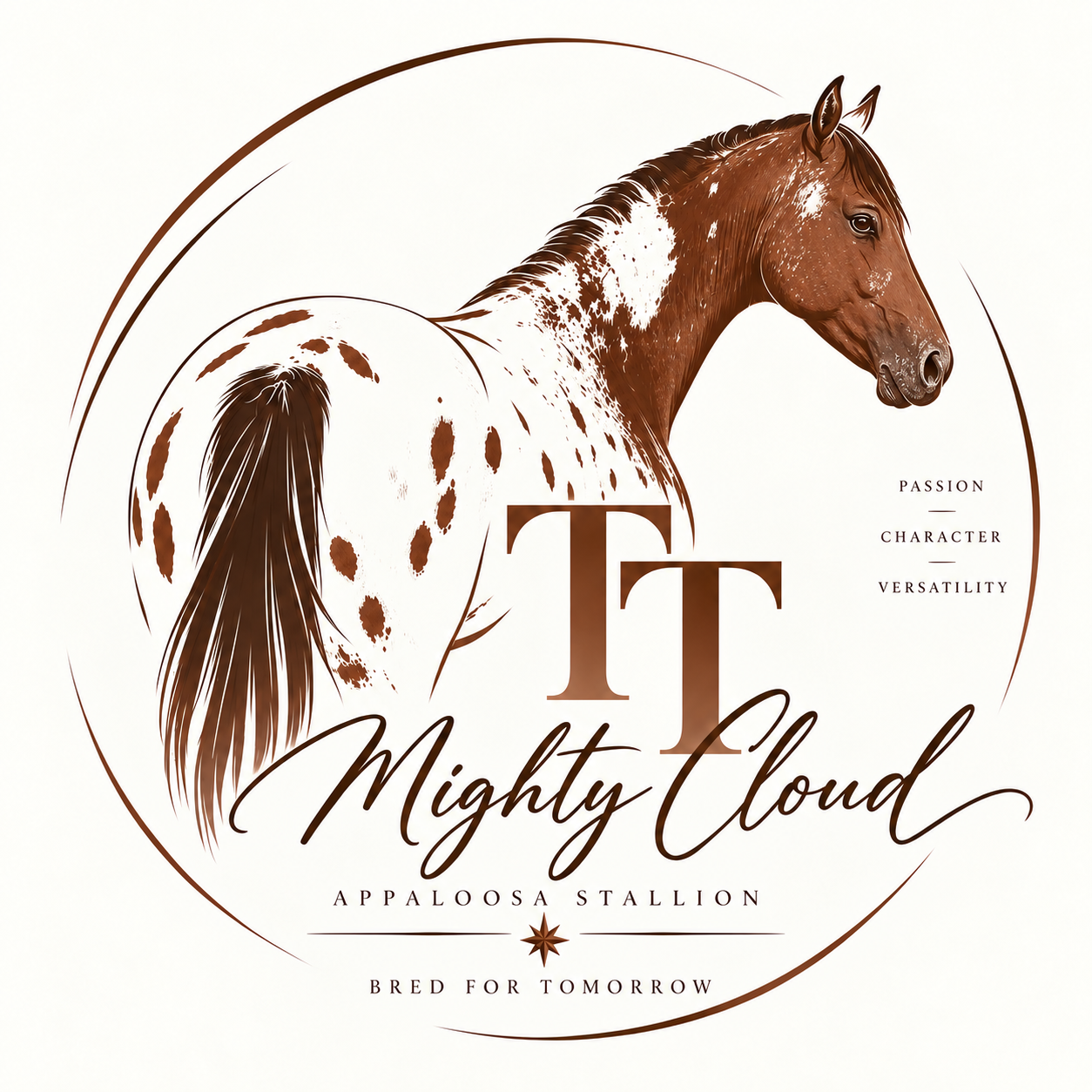 Logo TT Mighty Cloud, étalon Appaloosa